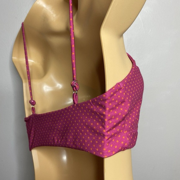 intimately free people Polka dot bralette Pink And Orange Cut Out Detail Size M - Picture 7 of 12